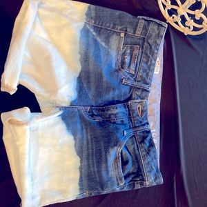 Custom ombré denim shorts